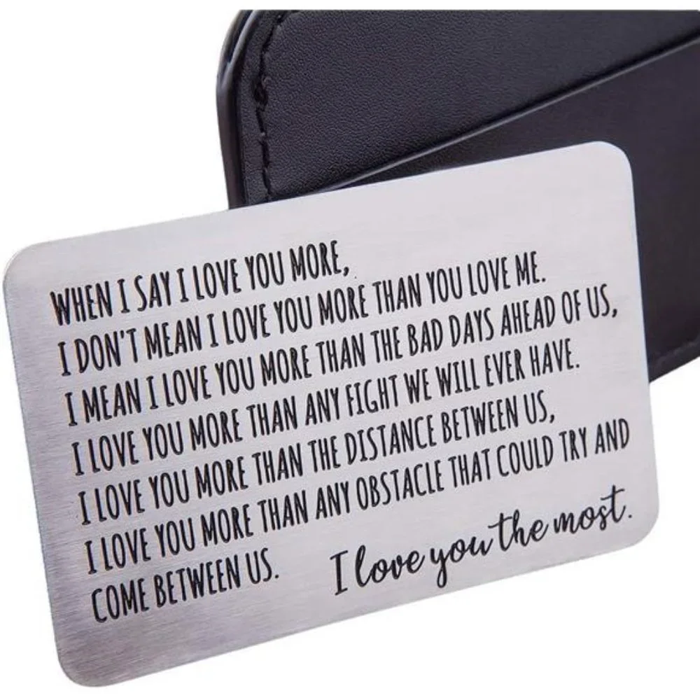 Wallet Insert Card Gifts for Men Husband from Wife Girlfriend Boyfriend Birthday